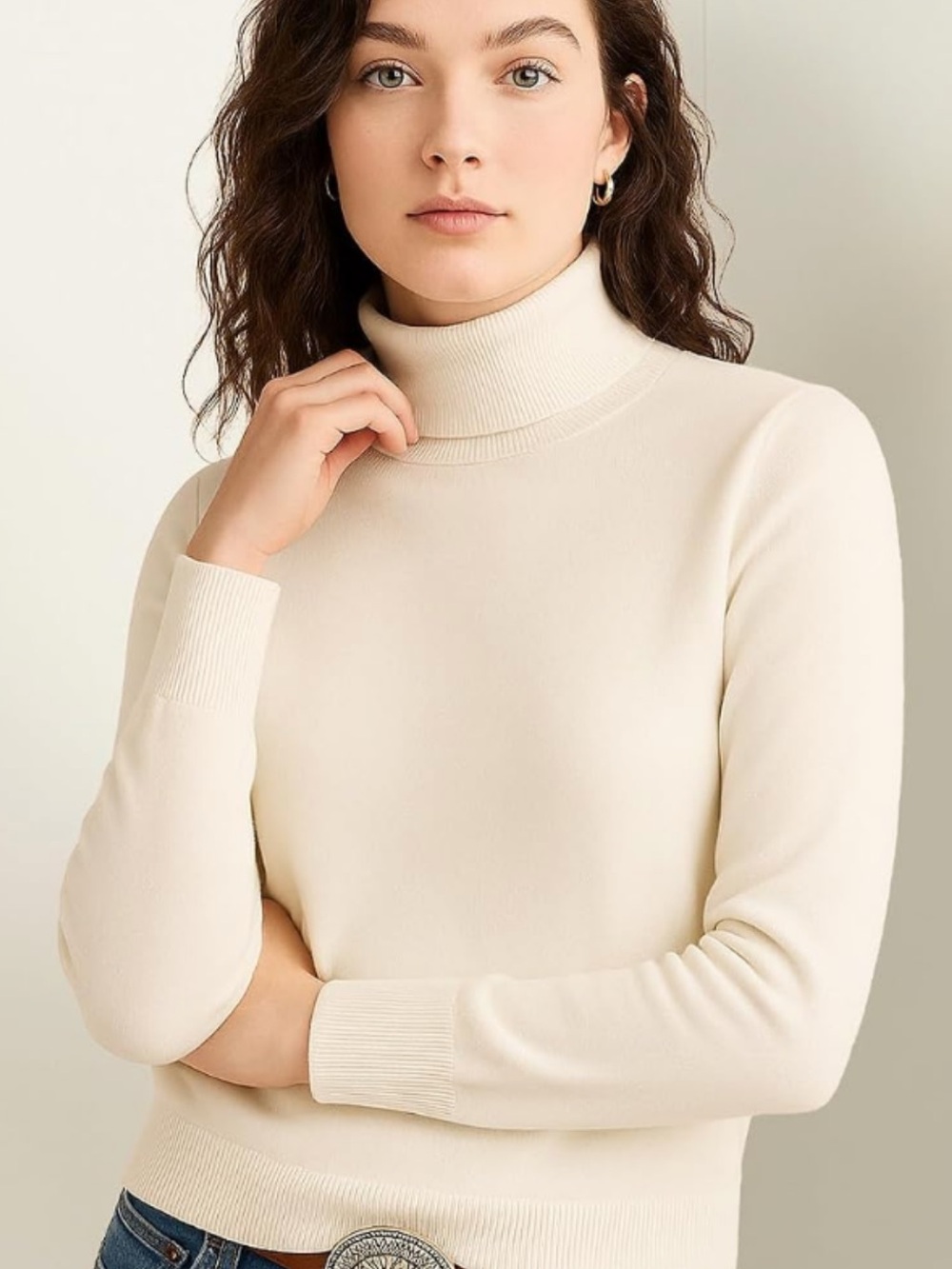 Pendleton Cream Turtleneck Sweater 100% Merino wool Sz S